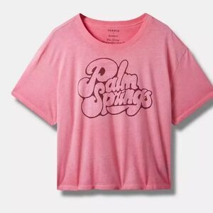 Torrid 1 Palm Springs Pink Wash Crop Top New
